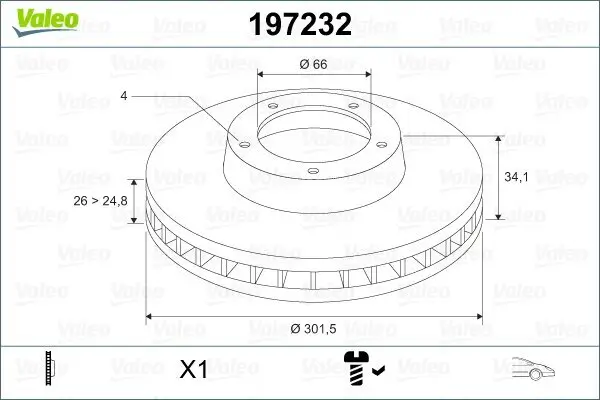 Bremsscheibe Vorderachse VALEO 197232