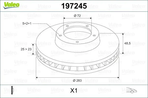 Bremsscheibe Vorderachse VALEO 197245