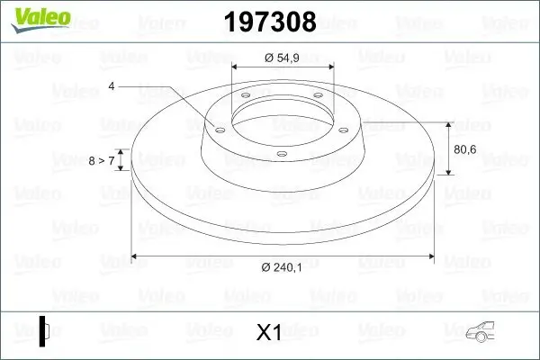 Bremsscheibe VALEO 197308