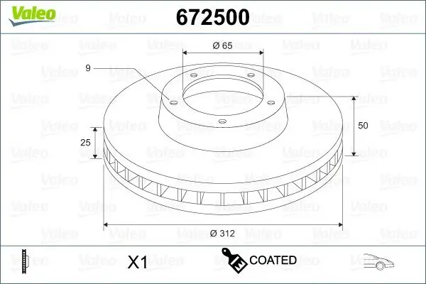 Bremsscheibe VALEO 672500