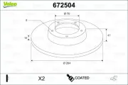 Bremsscheibe Hinterachse VALEO 672504