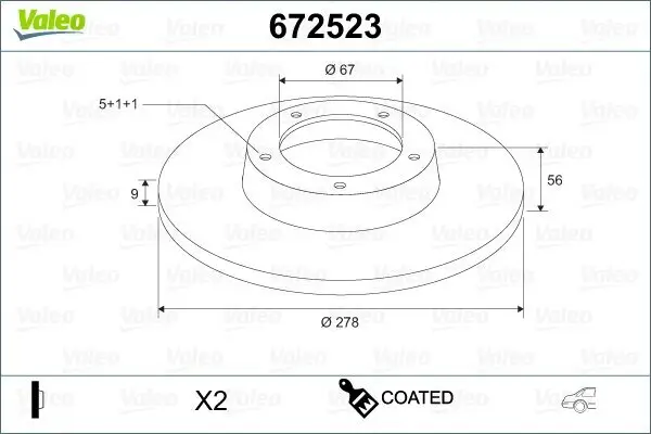 Bremsscheibe VALEO 672523