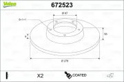 Bremsscheibe VALEO 672523