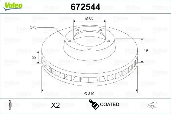 Bremsscheibe Hinterachse VALEO 672544