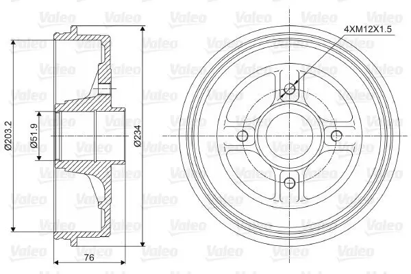 Bremstrommel VALEO 237008