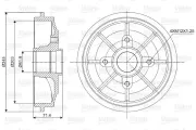 Bremstrommel Hinterachse VALEO 237016