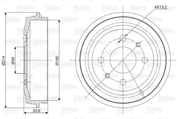 Bremstrommel Hinterachse VALEO 237027