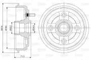 Bremstrommel Hinterachse VALEO 237052