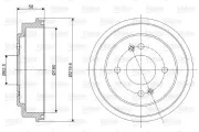 Bremstrommel Hinterachse VALEO 237059
