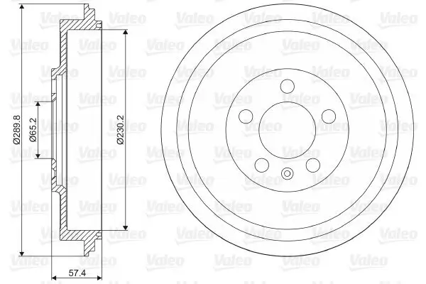 Bremstrommel Hinterachse VALEO 237085