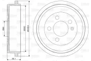 Bremstrommel Hinterachse VALEO 237099