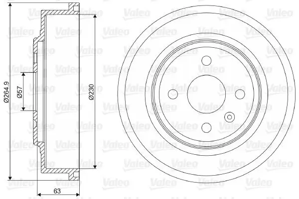 Bremstrommel Hinterachse VALEO 237110