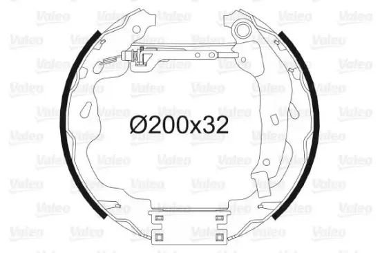 Bremsbackensatz Hinterachse VALEO 554848 Bild Bremsbackensatz Hinterachse VALEO 554848