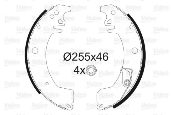 Bremsbackensatz Hinterachse VALEO 562045 Bild Bremsbackensatz Hinterachse VALEO 562045