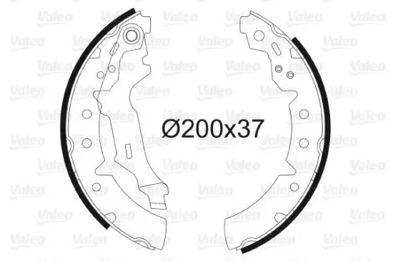 Bremsbackensatz Hinterachse VALEO 562741 Bild Bremsbackensatz Hinterachse VALEO 562741