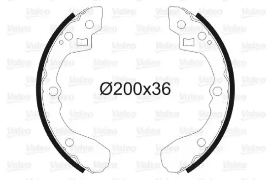 Bremsbackensatz Hinterachse VALEO 562754 Bild Bremsbackensatz Hinterachse VALEO 562754