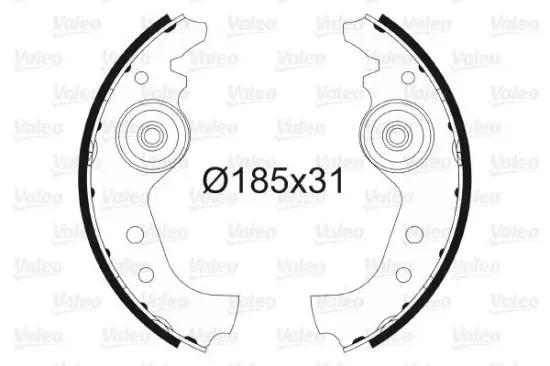 Bremsbackensatz Vorderachse Hinterachse VALEO 562761 Bild Bremsbackensatz Vorderachse Hinterachse VALEO 562761
