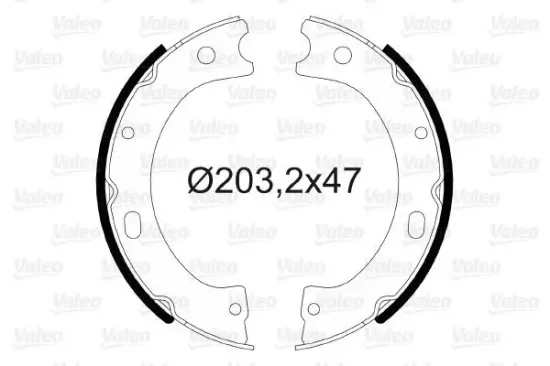 Bremsbackensatz, Feststellbremse Hinterachse VALEO 564058 Bild Bremsbackensatz, Feststellbremse Hinterachse VALEO 564058