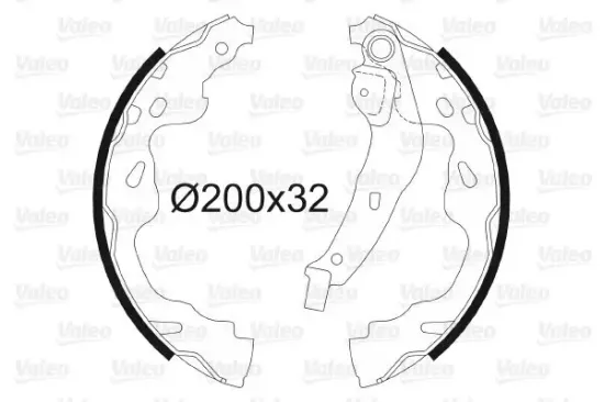 Bremsbackensatz Hinterachse VALEO 564075 Bild Bremsbackensatz Hinterachse VALEO 564075