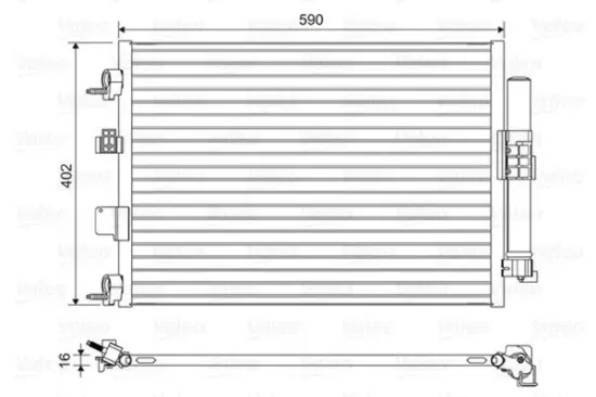 Kondensator, Klimaanlage VALEO 814161 Bild Kondensator, Klimaanlage VALEO 814161