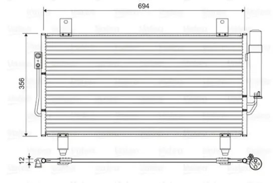 Kondensator, Klimaanlage VALEO 822599 Bild Kondensator, Klimaanlage VALEO 822599