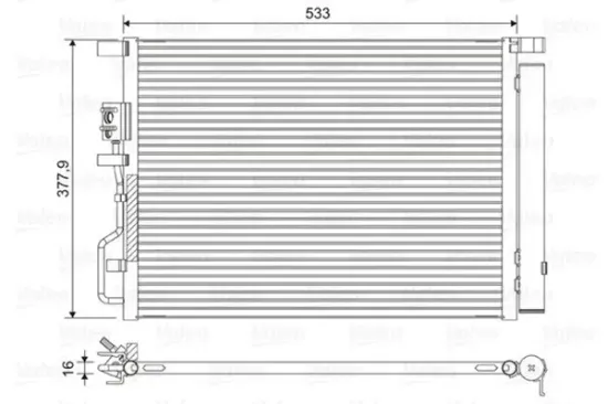 Kondensator, Klimaanlage VALEO 822612 Bild Kondensator, Klimaanlage VALEO 822612