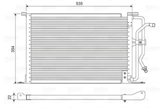 Kondensator, Klimaanlage VALEO 822627 Bild Kondensator, Klimaanlage VALEO 822627