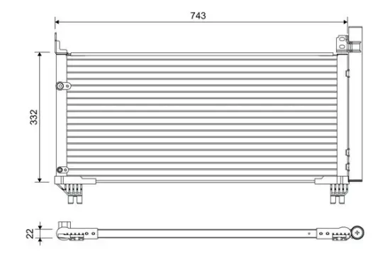Kondensator, Klimaanlage VALEO 822661 Bild Kondensator, Klimaanlage VALEO 822661