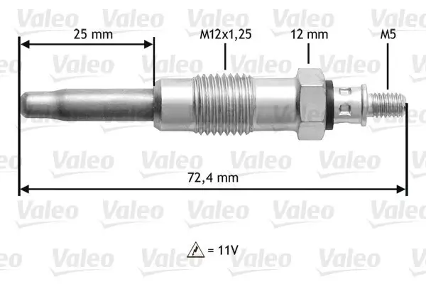 Glühkerze 11 V VALEO 345100