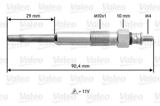 Glühkerze 11 V VALEO 345102 Bild Glühkerze 11 V VALEO 345102