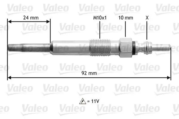 Glühkerze 11 V VALEO 345104