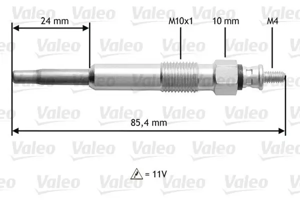 Glühkerze 11 V VALEO 345105