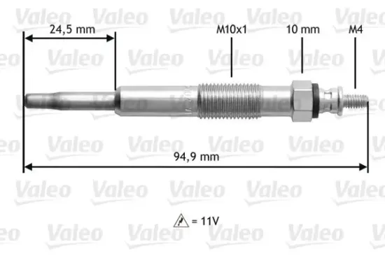 Glühkerze 10 V VALEO 345110 Bild Glühkerze 10 V VALEO 345110