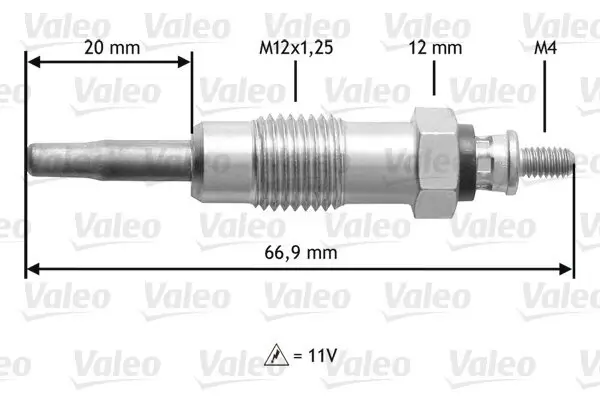 Glühkerze 11 V VALEO 345111