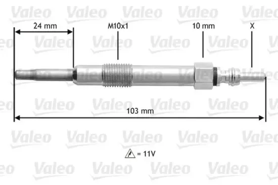 Glühkerze 11 V VALEO 345114 Bild Glühkerze 11 V VALEO 345114