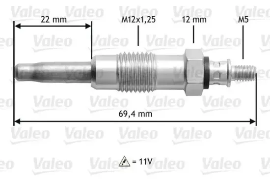 Glühkerze 11,5 V VALEO 345116 Bild Glühkerze 11,5 V VALEO 345116