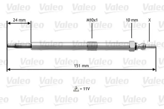 Glühkerze 11 V VALEO 345120 Bild Glühkerze 11 V VALEO 345120