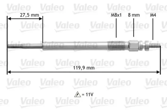 Glühkerze 11 V VALEO 345123 Bild Glühkerze 11 V VALEO 345123