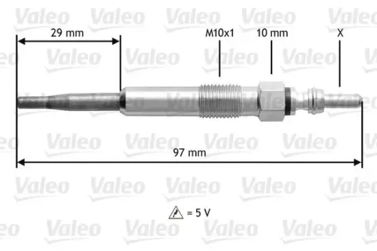 Glühkerze 5 V VALEO 345125 Bild Glühkerze 5 V VALEO 345125