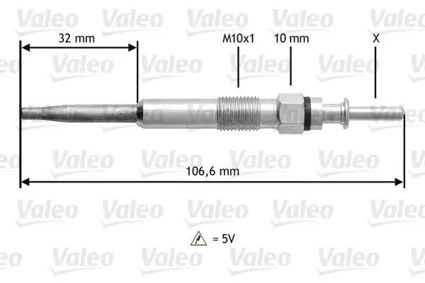 Glühkerze 5 V VALEO 345134