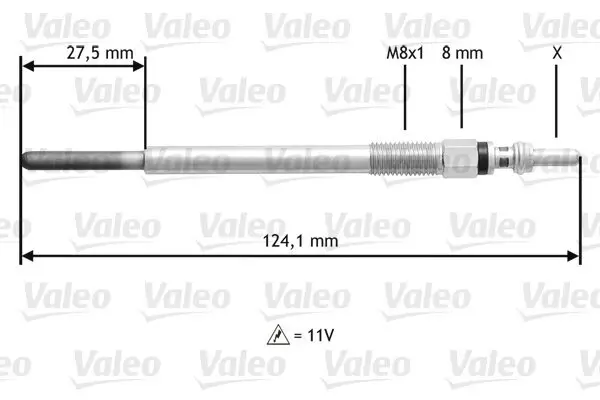 Glühkerze 11 V VALEO 345138