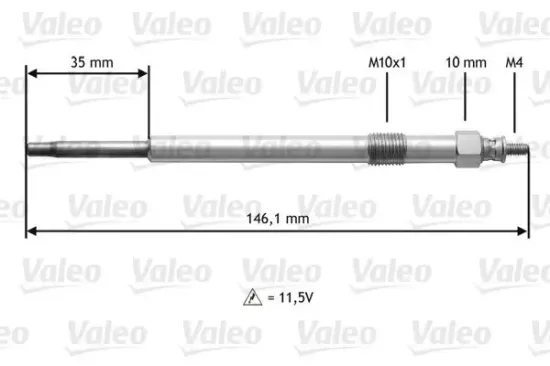 Glühkerze 11,5 V VALEO 345139 Bild Glühkerze 11,5 V VALEO 345139