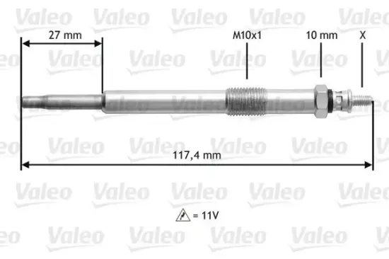 Glühkerze 11 V VALEO 345143 Bild Glühkerze 11 V VALEO 345143