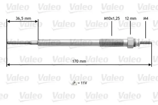 Glühkerze 11 V VALEO 345154 Bild Glühkerze 11 V VALEO 345154