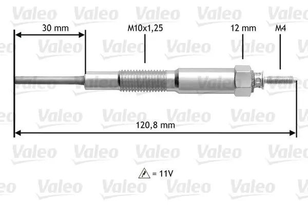 Glühkerze 11 V VALEO 345173