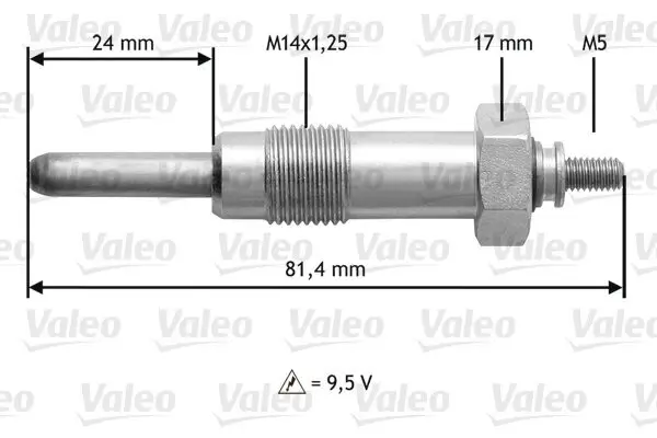 Glühkerze 10 V VALEO 345192