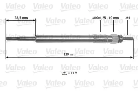 Glühkerze 4,4 V VALEO 345211 Bild Glühkerze 4,4 V VALEO 345211