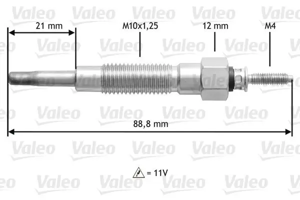Glühkerze 11 V VALEO 345213