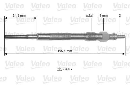 Glühkerze 4,4 V VALEO 345219 Bild Glühkerze 4,4 V VALEO 345219