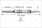 Glühkerze 4,4 V VALEO 345226